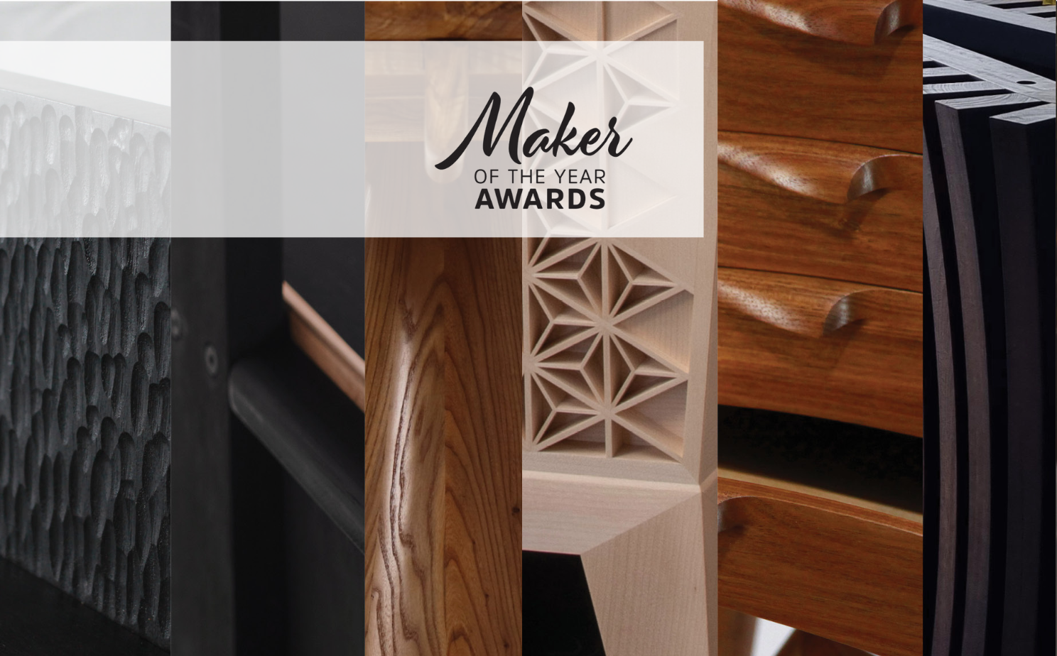 Spliced images of up-close wood furniture textures