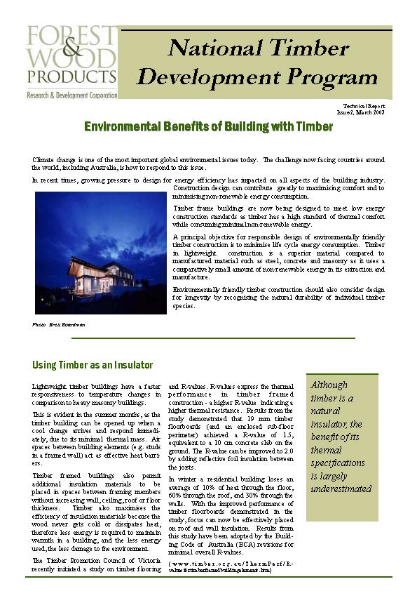 Benefits of Timber Design cover