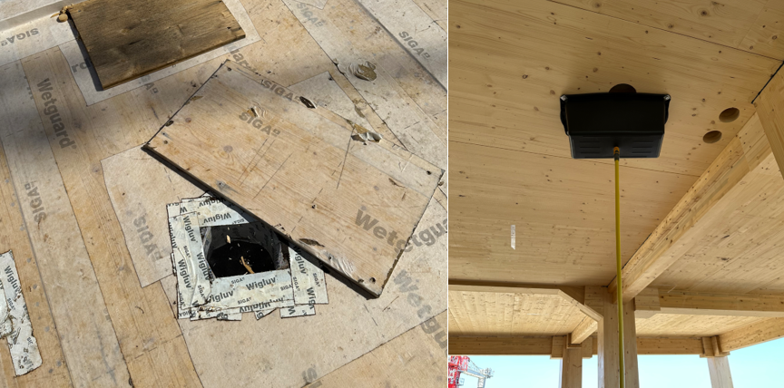 Floor sump installed to drain stormwater away from the building