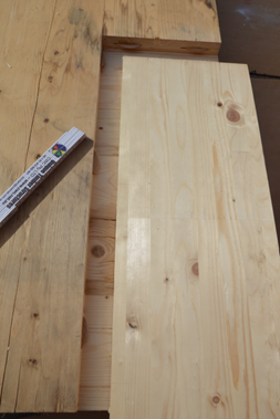 Infill piece of timber of the same species and manufacturing 