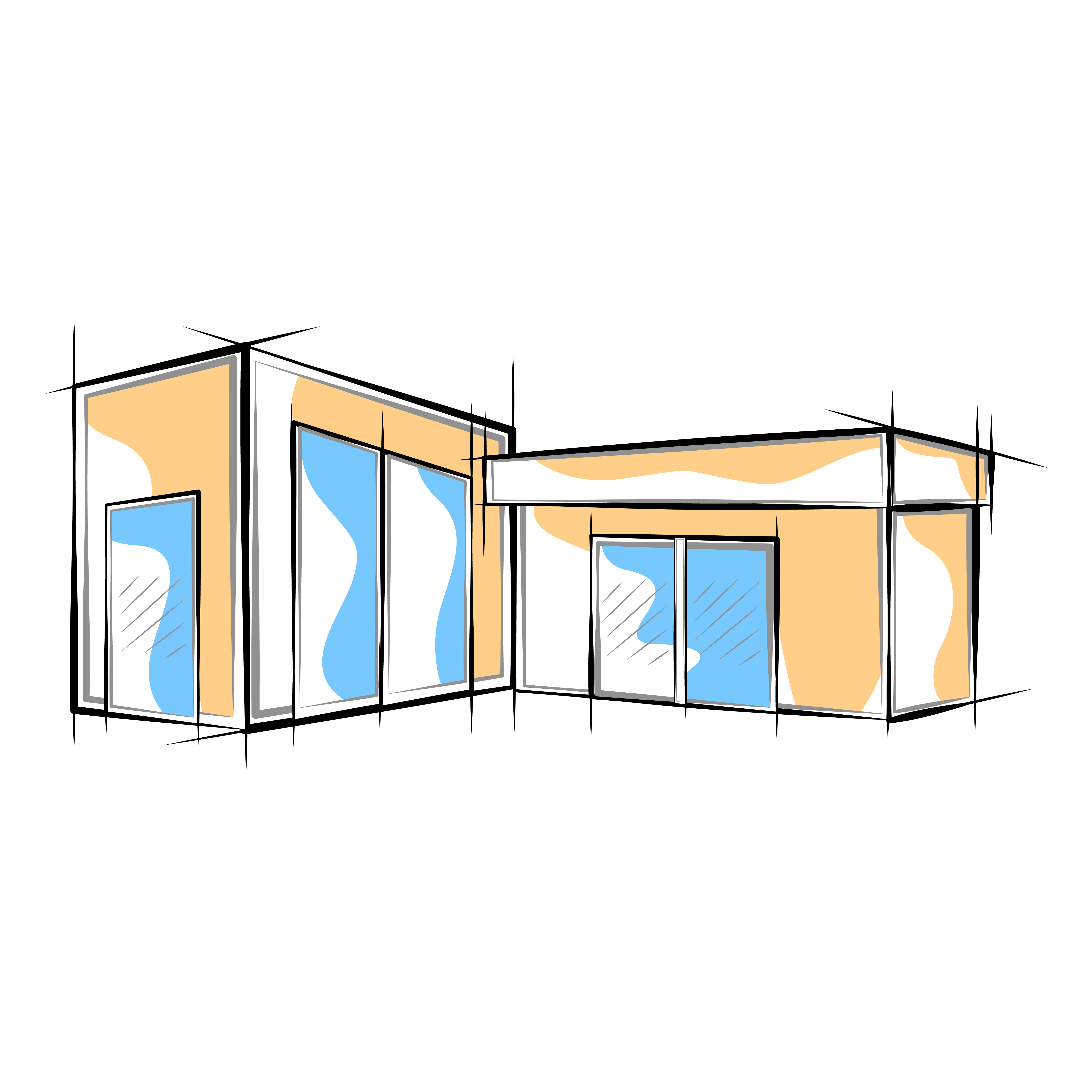 a drawing of a building