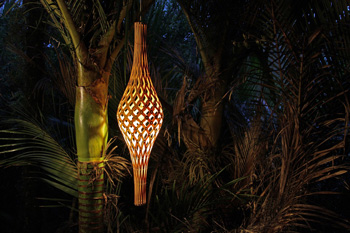 Red Dot winning ‘Nikau’ pendant light by David Trubridge. Photo: DT
