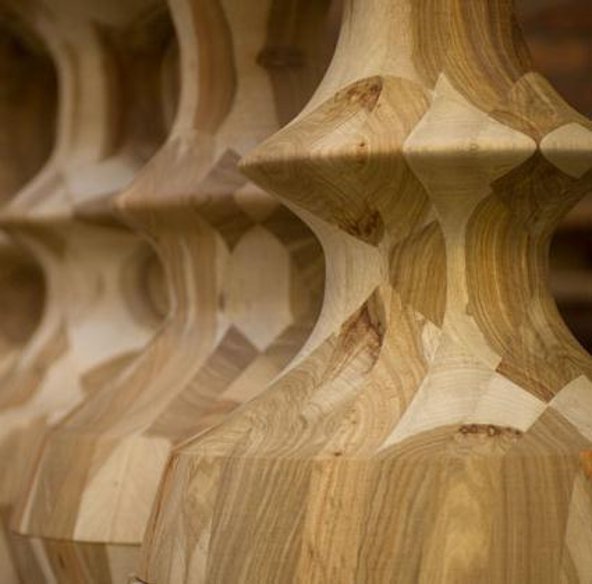 a close-up of a wood sculpture