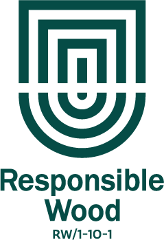 a green logo with black text