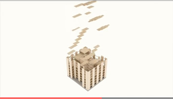 An animation of a system for building multistorey timber buildings - plyscrapers