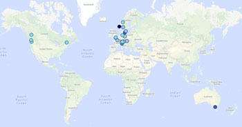 World Map of Modern Multi-Story Heavy Timber Buildings