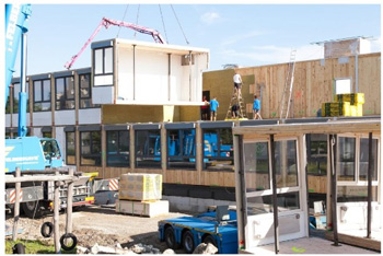 prefab CLT classrooms in Vienna