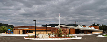 Institutional-Commercial <$10M Wood Design Award Winner: St. Victor Catholic School, Mattawa, ON; Architect: Larocque Elder Architects Architectes Inc.; Engineer: Halsall Associates Ltd