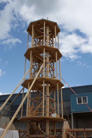 Wood wind turbine tower 1