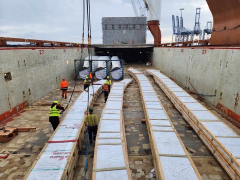 Larger elements loaded for shipping. Source: Red Stag TimberLab.