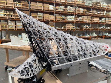 1:200 wind tunnel model wired for an analytic assessment. Source: Red Stag TimberLab.