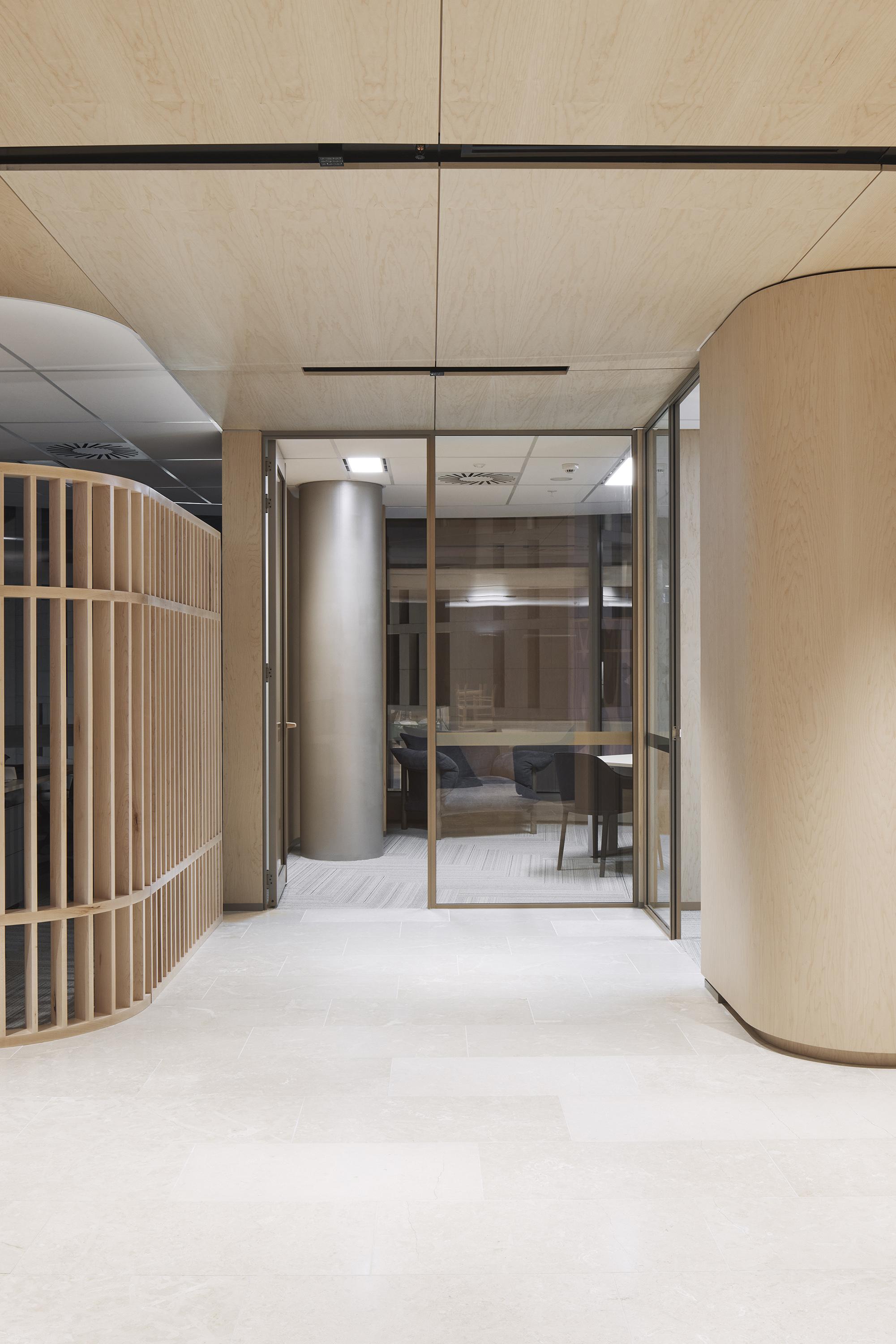 a glass door in a building