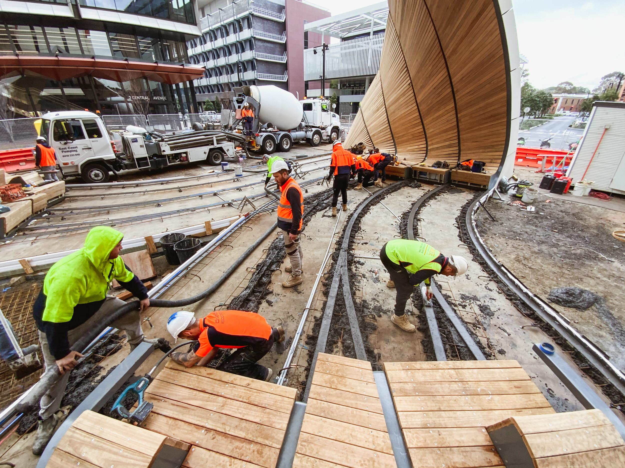 a group of men working on a construction site