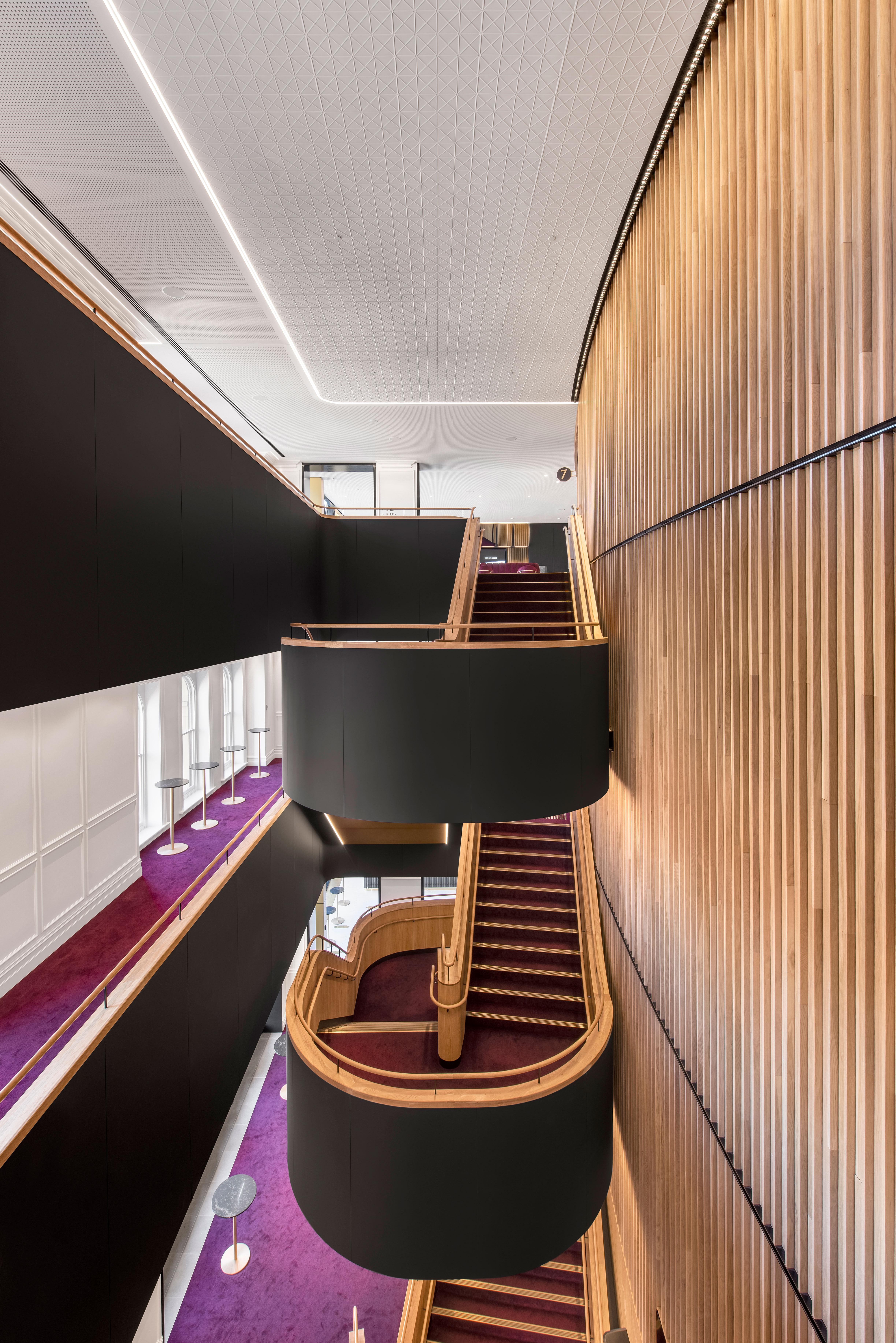 a staircase in a building