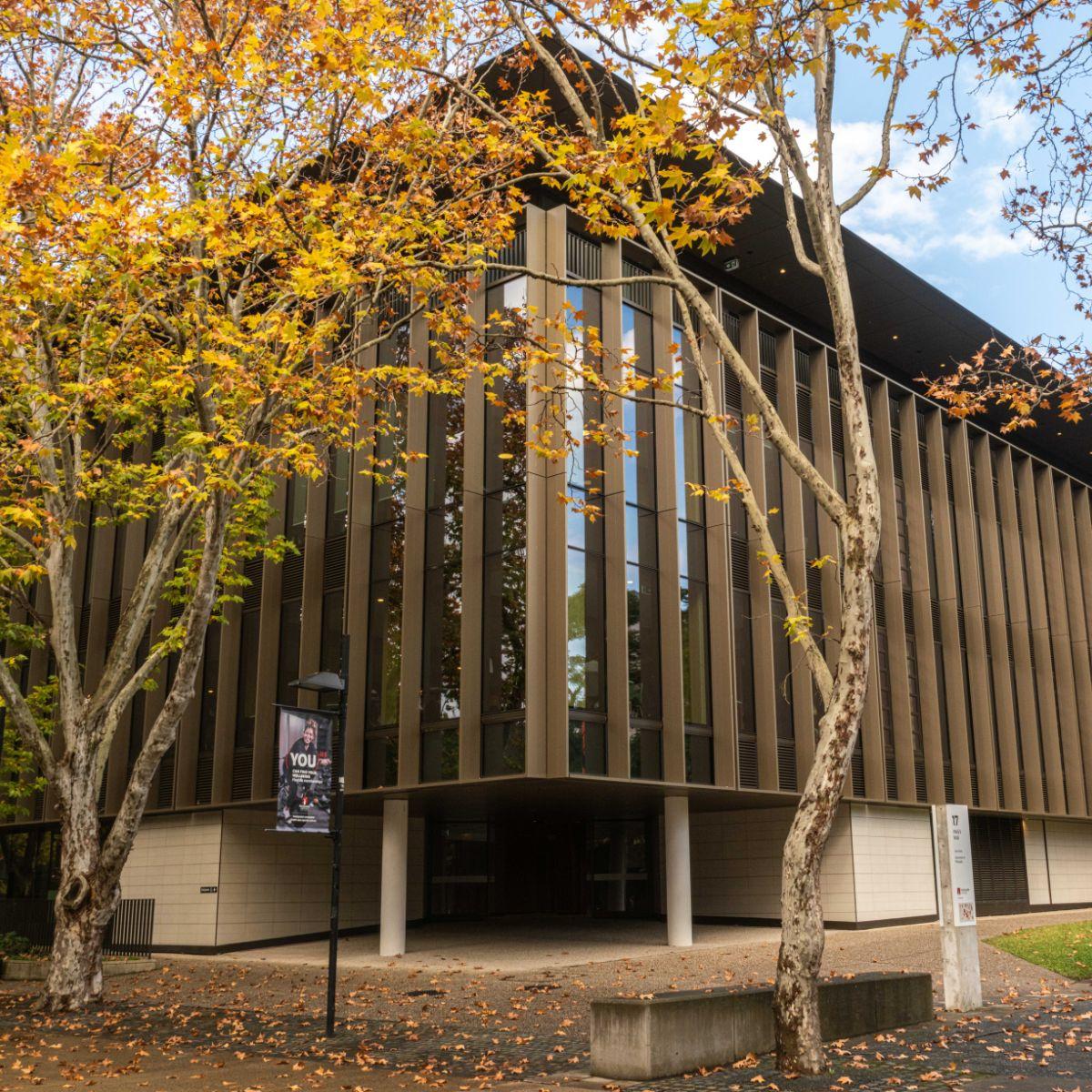 Photo of exterior, Michael Kirby Building, Macquarie Law School