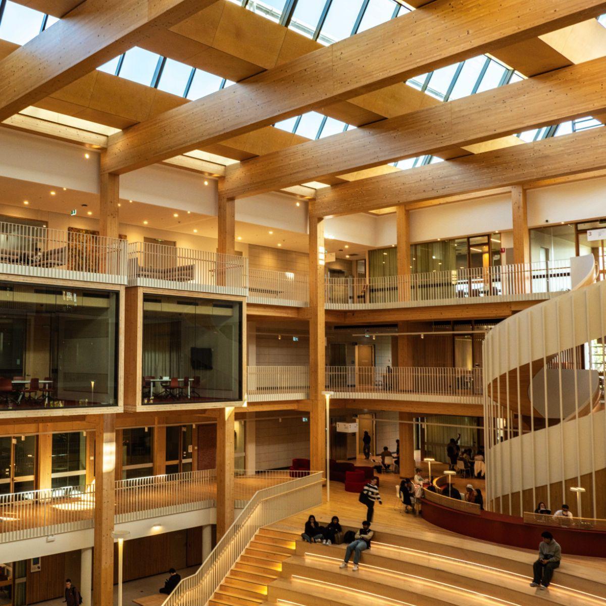 Photo of interior structure, Michael Kirby Building, Macquarie Law School