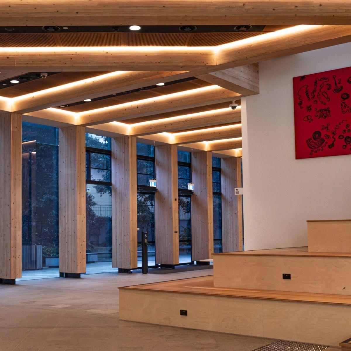 Macquarie University Ainsworth Building CLT interior detail