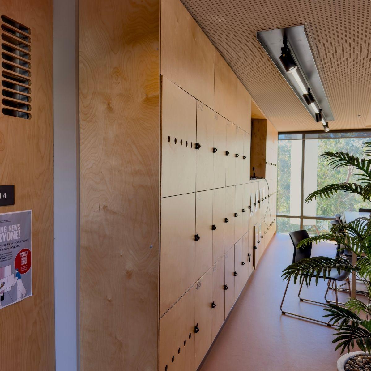 La Trobe University, North South Student Accommodation timber lockers