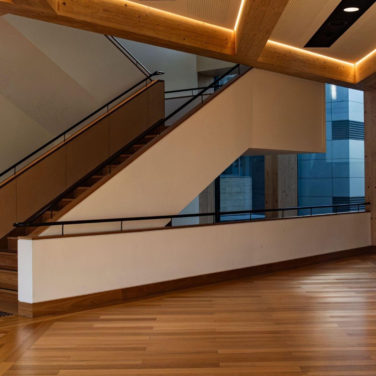 Macquarie University Ainsworth Building timber staircase detail