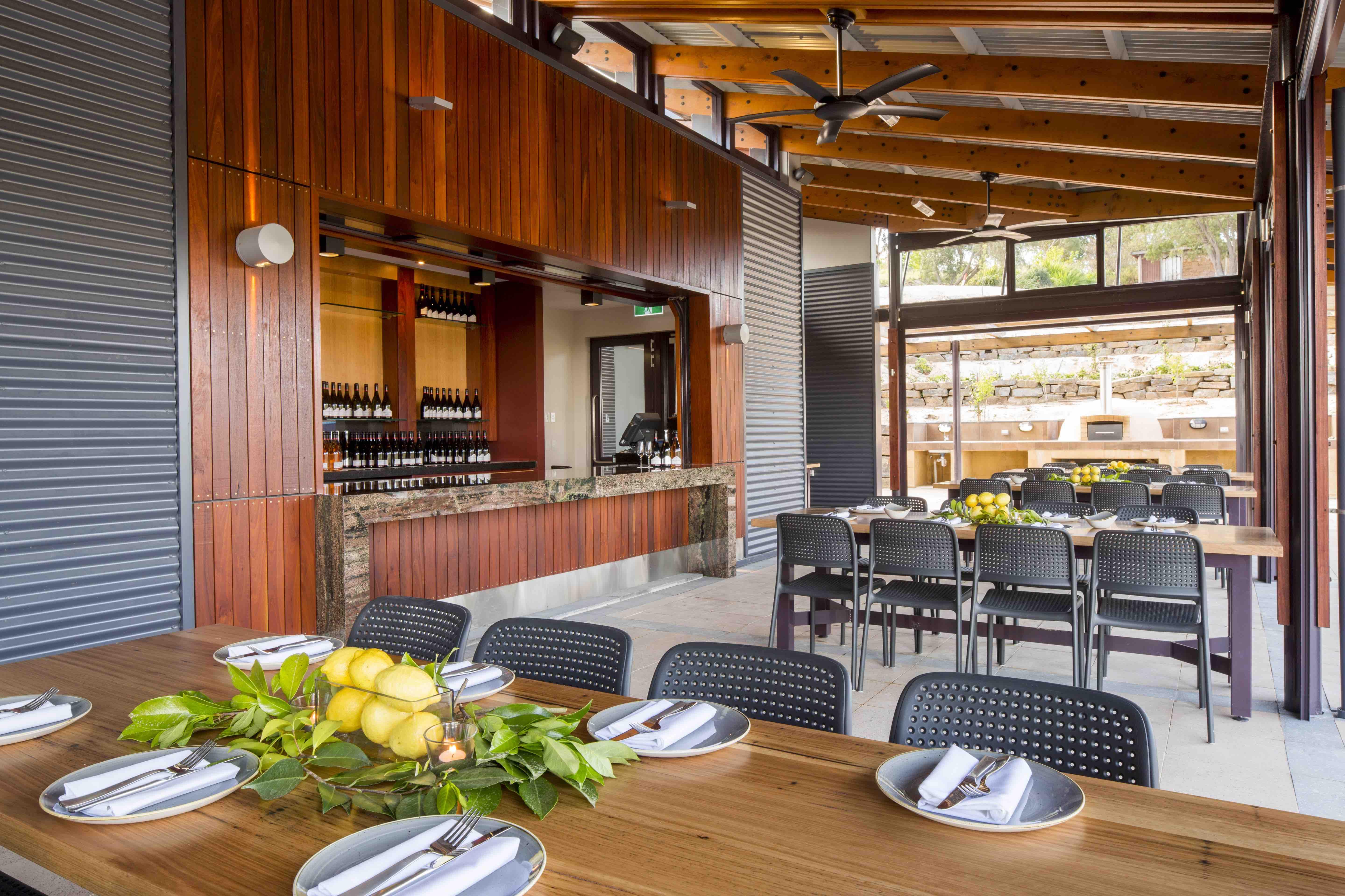 a table with plates and cutlery on it