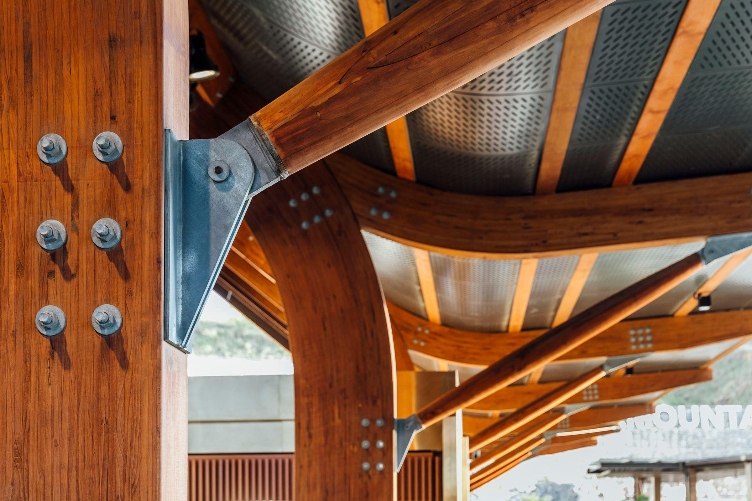 a metal support beam on a roof