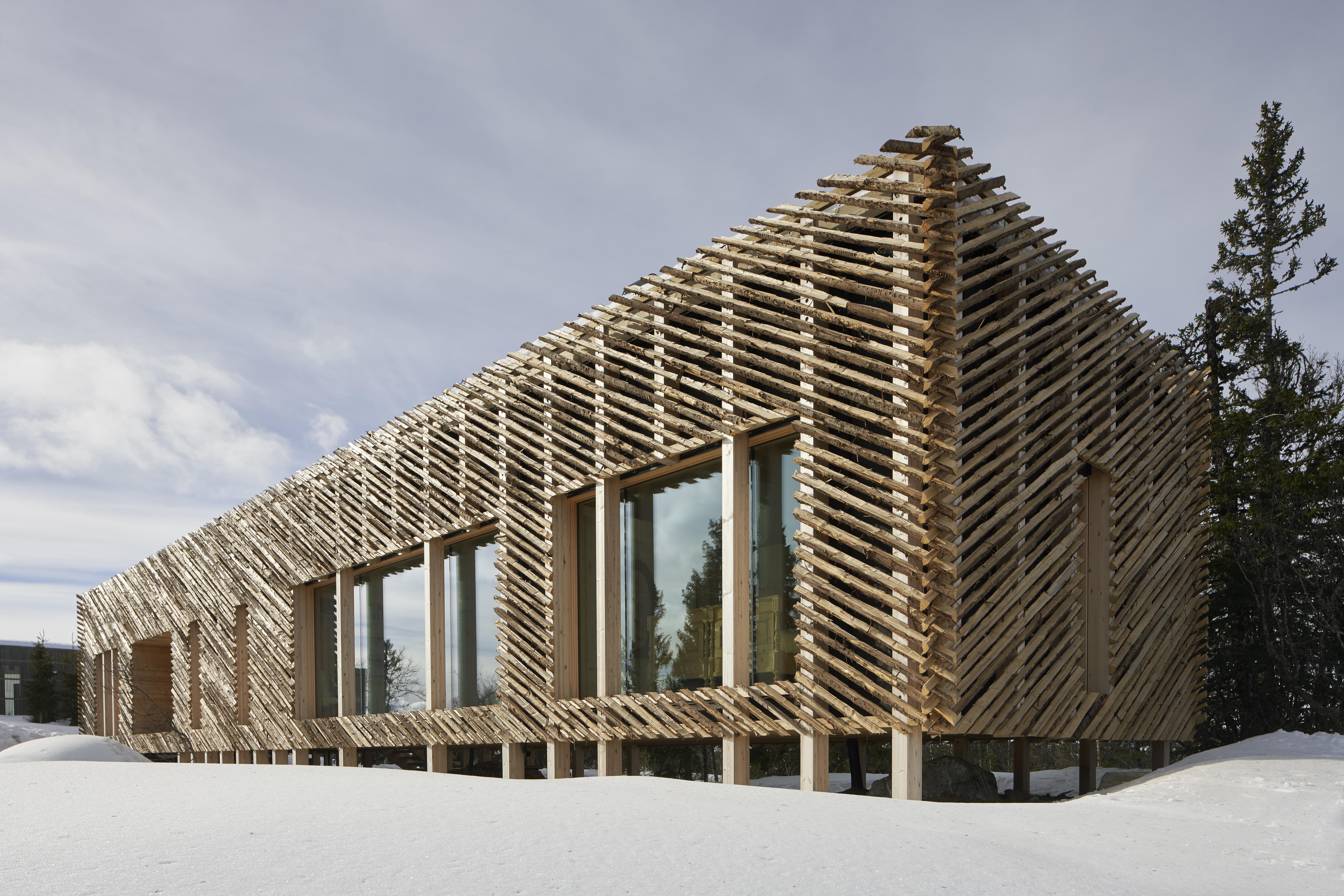 a building with a wooden structure