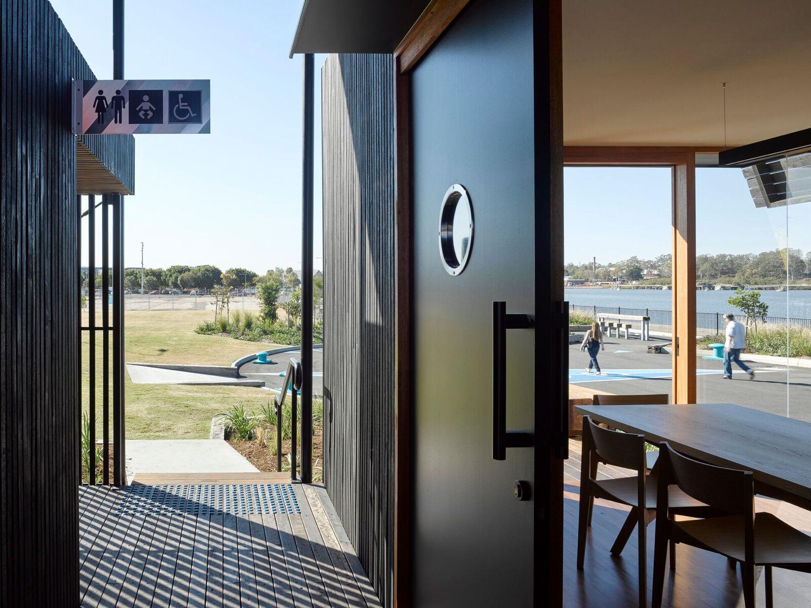 a door with a circular window