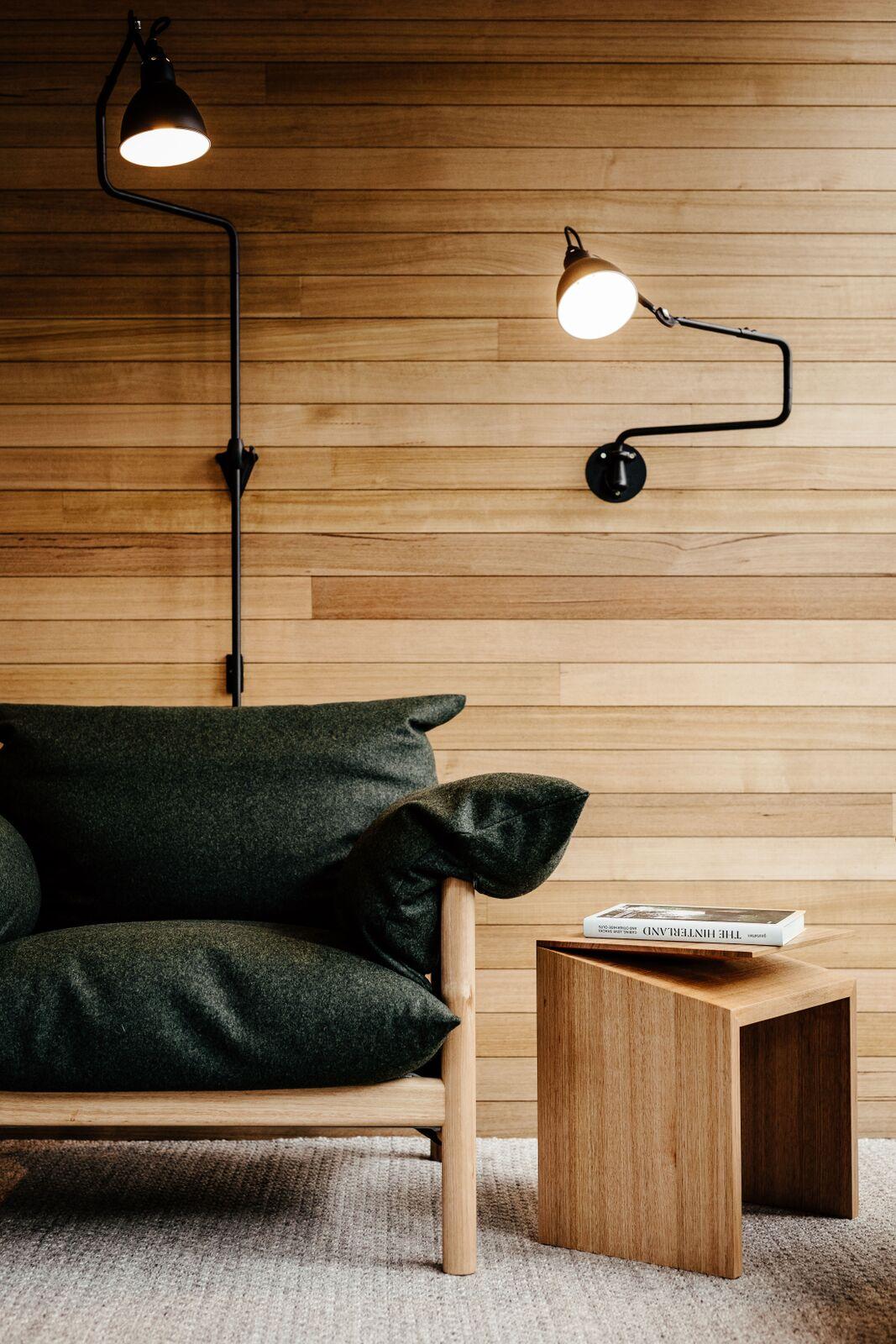 a chair and a table in a room