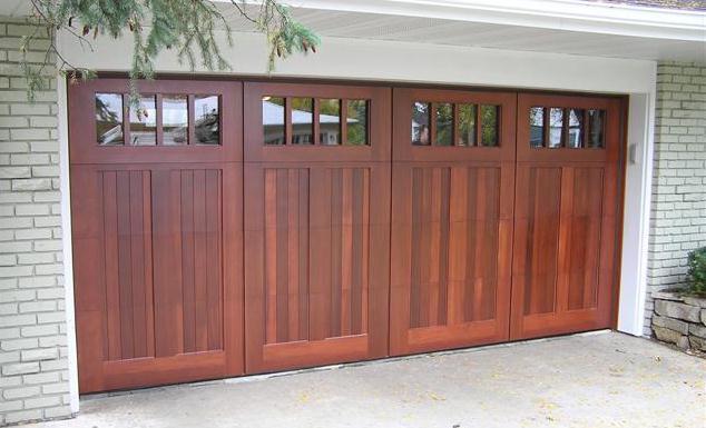 a close-up of a garage door