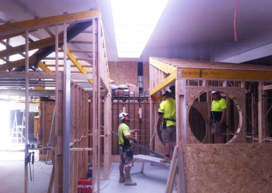 a group of men in a construction site