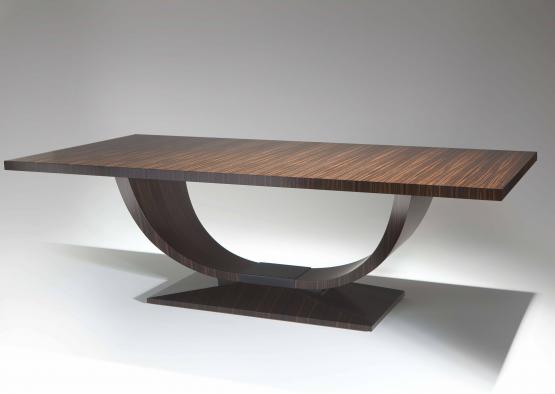 a table with a curved base