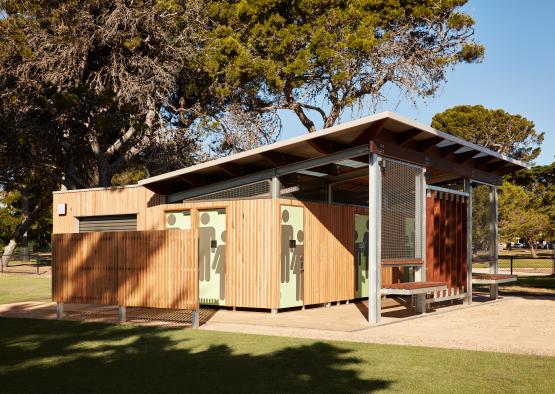 a building with a metal roof