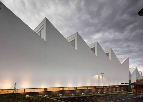 a white building with a lot of windows