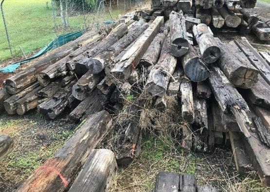 a pile of logs on the ground