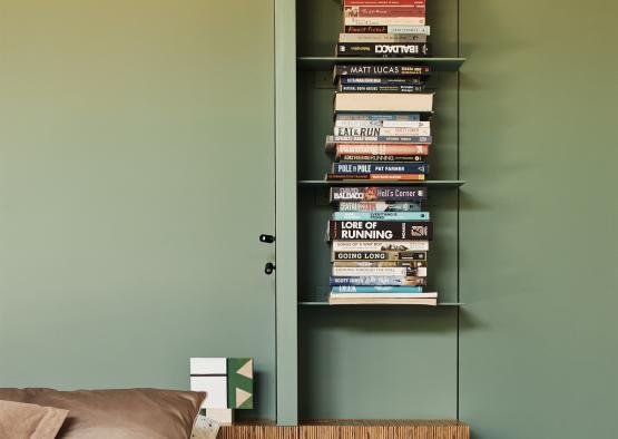 a shelf with books on it