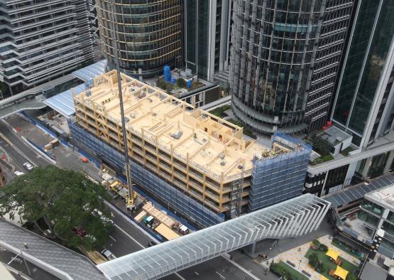 a building under construction in a city