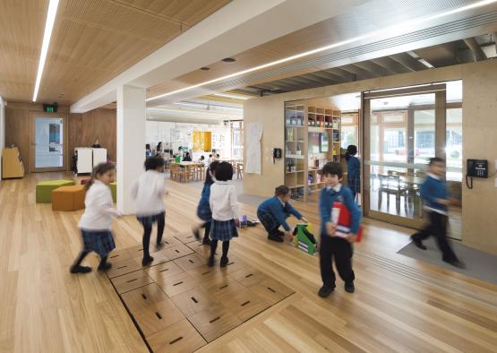 a group of children in a classroom