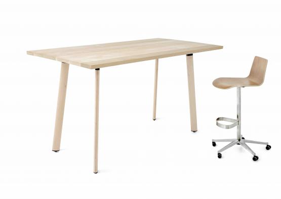 a table and stool on a white background