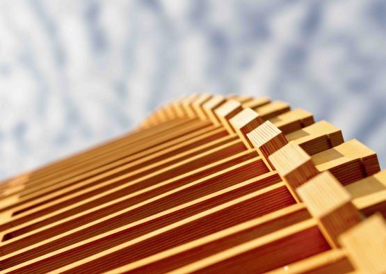 a close up of a wood structure