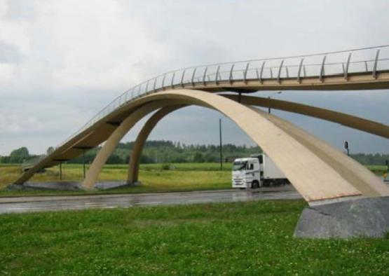 a bridge with curved arches