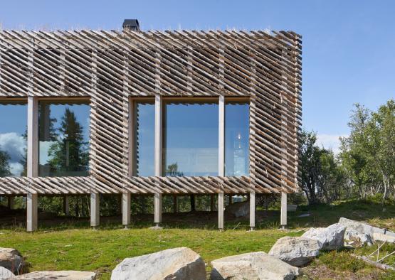 a building with a wooden structure