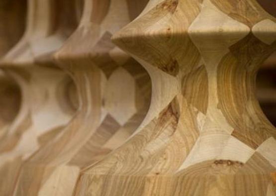 a close-up of a wood sculpture