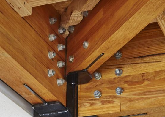 a wood beams and bolts