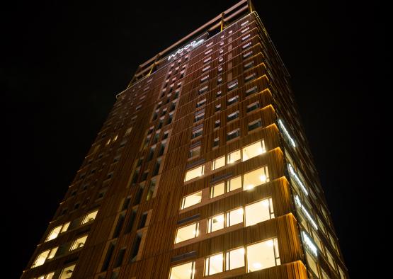 a tall building with many windows