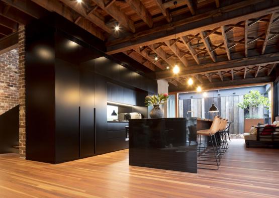 a kitchen and dining area in a house