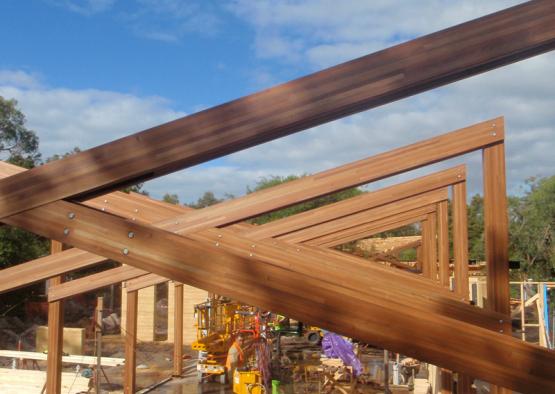 a wooden beams on a building