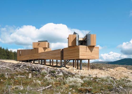 a building under construction in a field