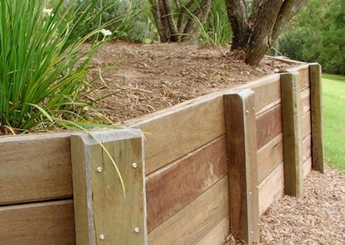 Retaining Walls Landscaping Woodsolutions - How To Build A Timber Retaining Wall Australia