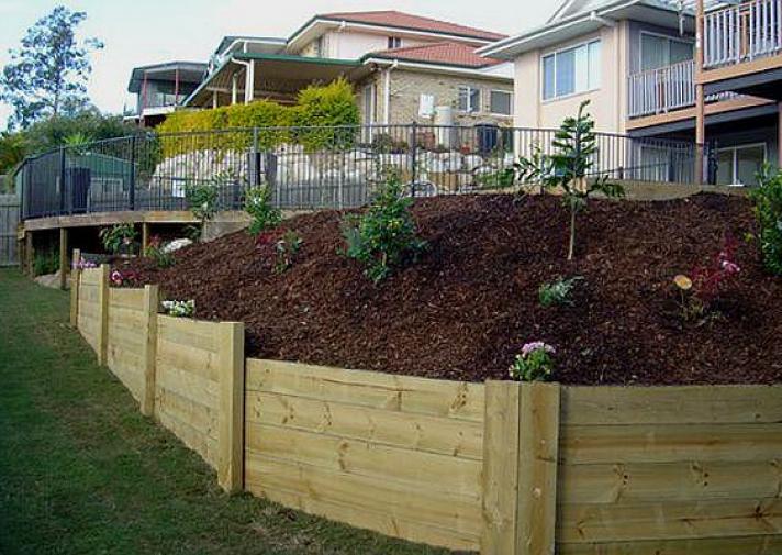 Retaining Walls Landscaping Woodsolutions - Log Retaining Wall Construction