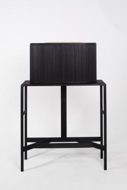 Image of handcrafted ebonised cabinet against plain white background